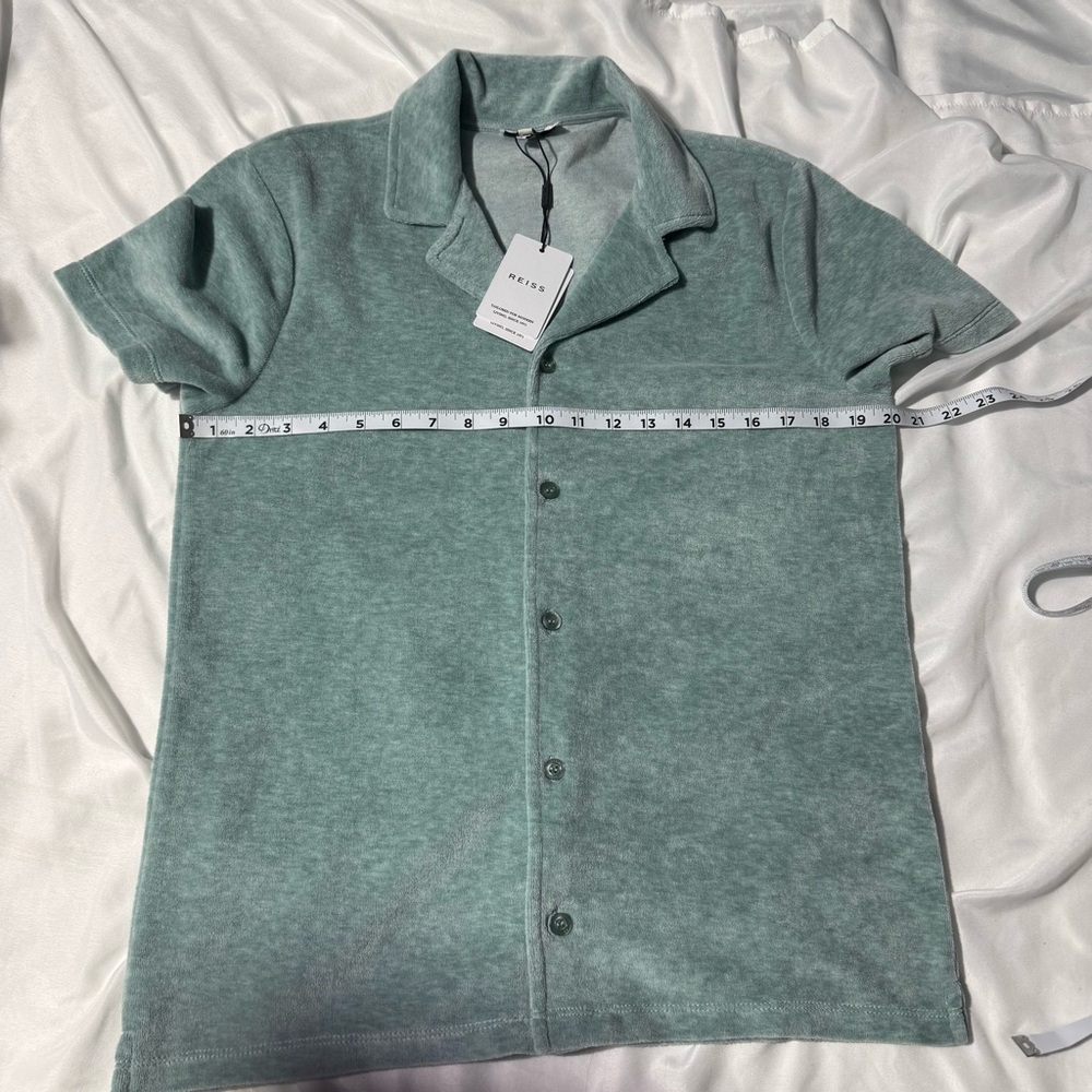 Reiss Crosby Cuban Collar Shirt –Velour– Size Small – Button Up Resort Vacation - Picture 9 of 12